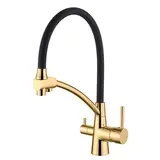 Смеситель Ledeme L4855G-2 (Черный/Золото) РАСПРОДАЖА