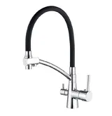 Смеситель Ledeme L4855-2 (Черный/Хром) РАСПРОДАЖА