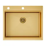Кухонная мойка Paulmark Kroner-Pro 59 (590*510) Брашированное золото BG