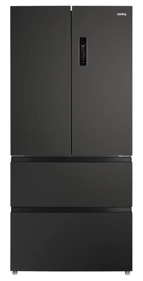 Отдельностоящий холодильник Korting KNFF 82535 XN (Черная нержавеющая сталь)